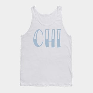 Light Blue Chi Letter Tank Top